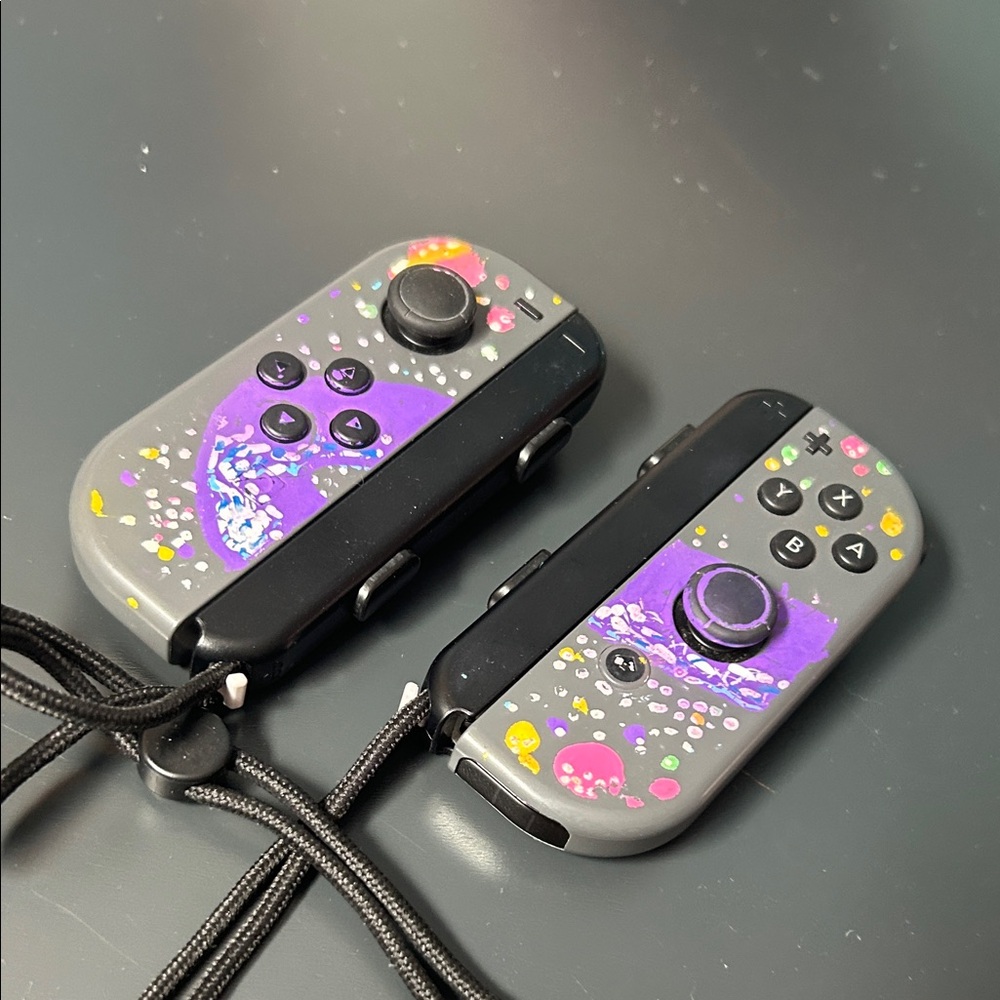 Custom Nintendo grey space Joy-Con Controllers - Picture 1 of 5